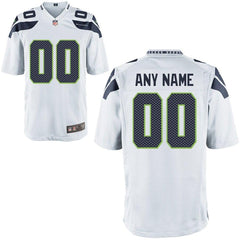 Men's Seattle Seahawks Customized White Game Jersey 2019