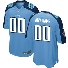 Men's Tennessee Titans Light Blue Custom Alternate Jersey 2019