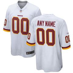 Men's Washington Redskins Customized Game White Jersey 2019