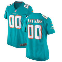 Miami Dolphins Women's Custom Game Jersey – Aqua 2019