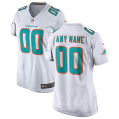 Miami Dolphins Women's Custom Game Jersey – White 2019