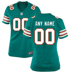 Miami Dolphins Women's Custom Throwback Jersey - Aqua 2019