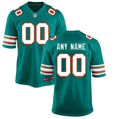 Miami Dolphins Youth Custom Throwback Game Jersey - Aqua 2019