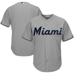 Miami Marlins Majestic 2019 Official Cool Base Jersey - Gray 2019