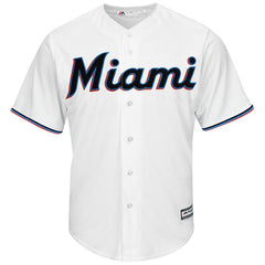 Miami Marlins Majestic Home 2019 Cool Base Custom Jersey – White 2019