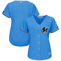 Miami Marlins Majestic Women's Alternate 2019 Official Cool Base Team Jersey – Blue Thunder 2019