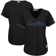 Miami Marlins Majestic Women's Alternate Team Cool Base Jersey - Black 2019