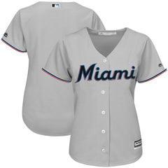 Miami Marlins Majestic Women's Road Team Cool Base Jersey - Gray 2019