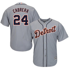 Miguel Cabrera Detroit Tigers Majestic Cool Base Player Jersey - Gray 2019