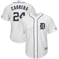 Miguel Cabrera Detroit Tigers Majestic Stars &amp; Stripes Cool Base Player Jersey - White 2019