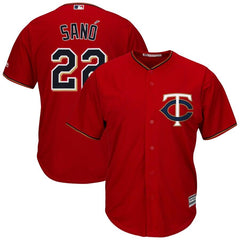 Miguel Sano Minnesota Twins Majestic Official Cool Base Player Jersey - Scarlet 2019