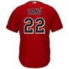 Image of Miguel Sano Minnesota Twins Majestic Official Cool Base Player Jersey - Scarlet 2019