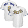 Image of Mike Moustakas Kansas City Royals Majestic 2015 World Series Champions Gold Program Cool Base Player Jersey - White 2019