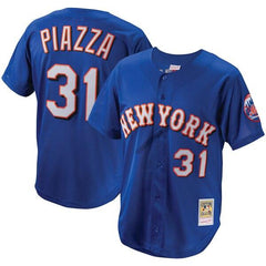 Mike Piazza New York Mets Mitchell &amp; Ness Cooperstown Collection Mesh Batting Practice Button-Up Jersey – Royal 2019