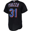 Image of Mike Piazza New York Mets Mitchell &amp; Ness Cooperstown Collection Mesh Batting Practice Jersey - Black 2019