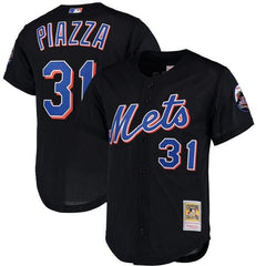 Mike Piazza New York Mets Mitchell &amp; Ness Cooperstown Collection Mesh Batting Practice Jersey - Black 2019