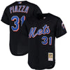 Image of Mike Piazza New York Mets Mitchell &amp; Ness Cooperstown Collection Mesh Batting Practice Jersey - Black 2019