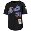 Image of Mike Piazza New York Mets Mitchell &amp; Ness Youth Cooperstown Collection Mesh Batting Practice Jersey – Black 2019