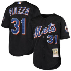 Mike Piazza New York Mets Mitchell &amp; Ness Youth Cooperstown Collection Mesh Batting Practice Jersey – Black 2019