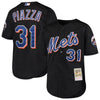 Image of Mike Piazza New York Mets Mitchell &amp; Ness Youth Cooperstown Collection Mesh Batting Practice Jersey – Black 2019