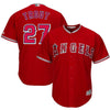 Image of Mike Trout Los Angeles Angels Majestic Cool Base Player Jersey - Scarlet 2019