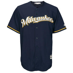 Milwaukee Brewers Majestic Official Cool Base Jersey - Navy - 2019