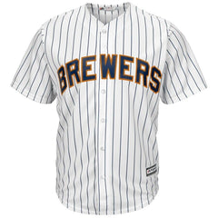 Milwaukee Brewers Majestic Official Cool Base Jersey - White - 2019