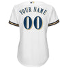 Image of Milwaukee Brewers Majestic Women's Home Cool Base Custom Jersey - White 2019