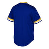 Image of Milwaukee Brewers Mitchell &amp; Ness Cooperstown Collection Mesh Wordmark V-Neck Jersey – Royal 2019