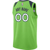 Image of Minnesota Timberwolves Custom Swingman Jersey Neon Green - Statement Edition 2019