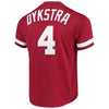 Image of Mitchell &amp; Ness Lenny Dykstra Philadelphia Phillies Cooperstown Collection Mesh Batting Practice Jersey - Scarlet 2019