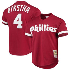 Mitchell &amp; Ness Lenny Dykstra Philadelphia Phillies Cooperstown Collection Mesh Batting Practice Jersey - Scarlet 2019