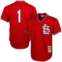 Mitchell &amp; Ness Ozzie Smith St. Louis Cardinals 1985 Throwback Mesh Batting Practice Jersey - Red 2019