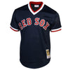 Image of Mitchell &amp; Ness Wade Boggs Boston Red Sox 1992 Cooperstown Collection Batting Practice Jersey - Navy Blue 2019