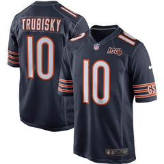 Mitchell Trubisky Chicago Bears 100th Season Game Jersey – Navy 2019