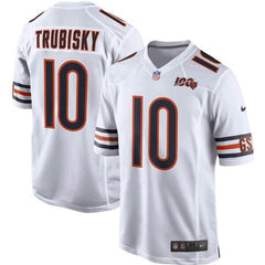 Mitchell Trubisky Chicago Bears 100th Season Game Jersey – White 2019