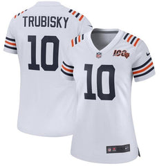 Mitchell Trubisky Chicago Bears Women's 2019 100th Season Alternate Classic Game Jersey - White 2019