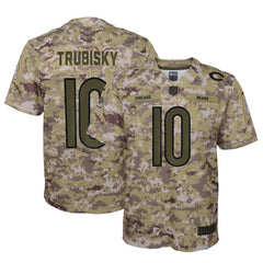 Mitchell Trubisky Chicago Bears Youth Salute to Service Game Jersey - Camo 2019