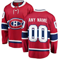 Montreal Canadiens Home Breakaway Custom Jersey - Red 2019