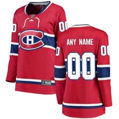 Montreal Canadiens Women's Home Breakaway Custom Jersey - Red 2019