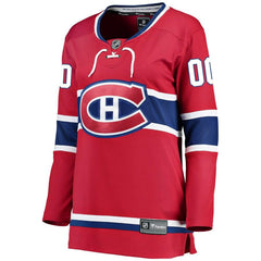 Montreal Canadiens Women's Home Breakaway Custom Jersey - Red 2019