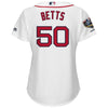 Image of Mookie Betts Boston Red Sox Majestic Women's World Series Champions Home Cool Base Player Jersey – White 2019