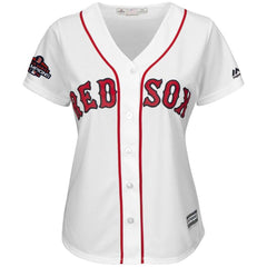 Mookie Betts Boston Red Sox Majestic Women's World Series Champions Team Logo Player Jersey – White 2019