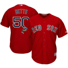 Mookie Betts Boston Red Sox Majestic World Series Champions Alternate Cool Base Player Jersey – Scarlet 2019