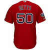 Image of Mookie Betts Boston Red Sox Majestic World Series Champions Alternate Cool Base Player Jersey – Scarlet 2019