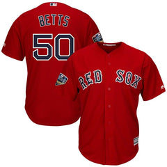 Mookie Betts Boston Red Sox Majestic World Series Cool Base Player Jersey – Scarlet 2019