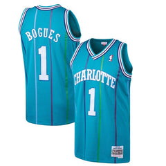 Muggsy Bogues Charlotte Hornets Mitchell &amp; Ness 1992-93 Hardwood Classics Swingman Jersey - Teal 2019