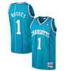 Image of Muggsy Bogues Charlotte Hornets Mitchell &amp; Ness 1992-93 Hardwood Classics Swingman Jersey - Teal 2019