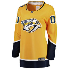 Nashville Predators Women's Home Breakaway Custom Jersey - Yellow 2019