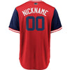 Image of Cleveland Indians Majestic Players' Weekend Cool Base Pick-A-Player Roster Jersey – Red/Navy 2019